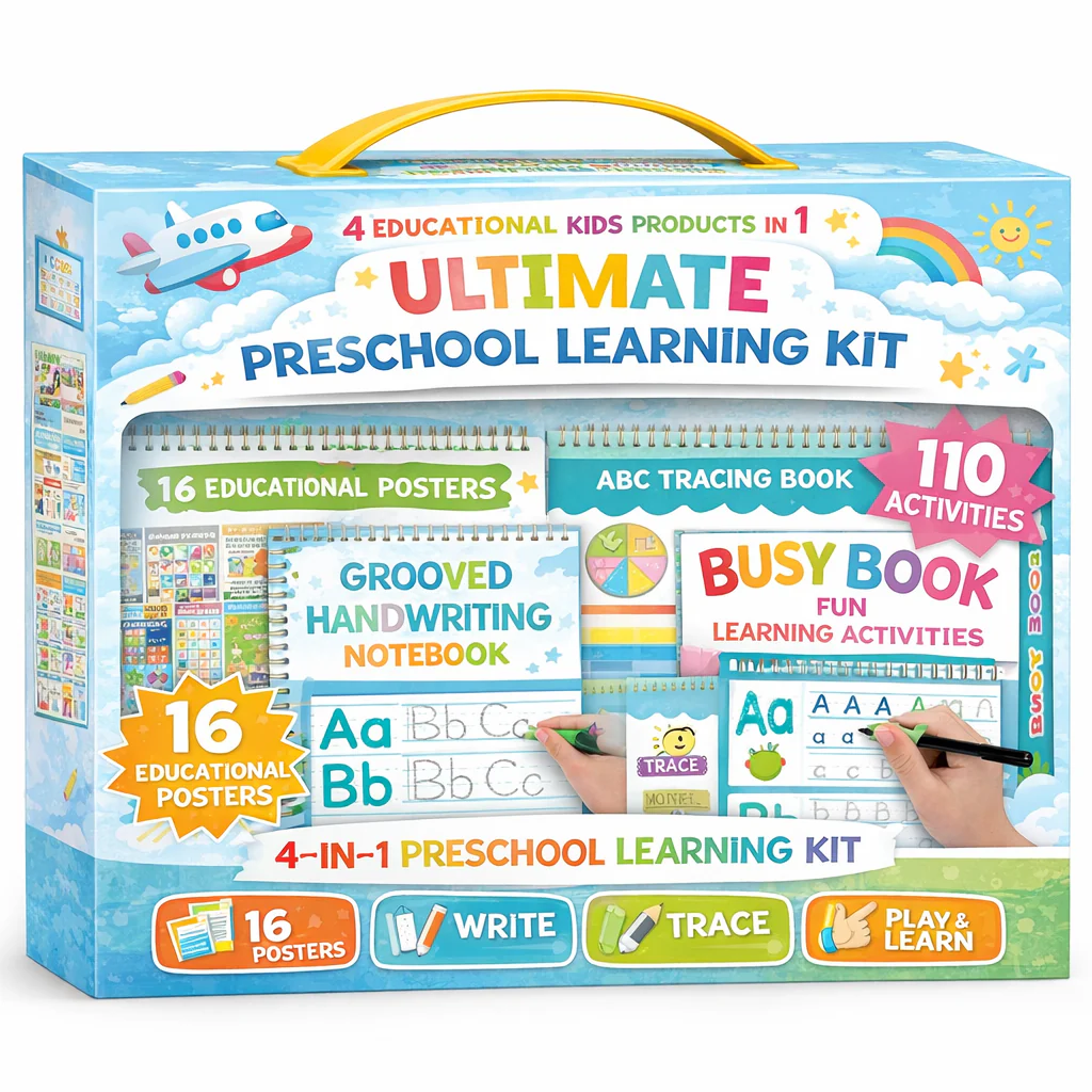 Ultimate Preschool Learning Kit | Kindergarten Ready Set | Toddler Educational Toys Gift 3-5 Year Old